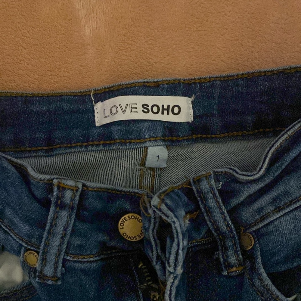 dark blue denim flare leg jeans (never worn!)